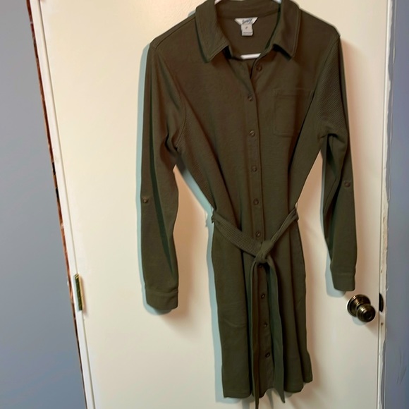 Duluth Olive Thermal Dress - Picture 1 of 5